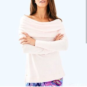 Lilly Pulitzer Belinda Off The Shoulder Sweater Size L Pink